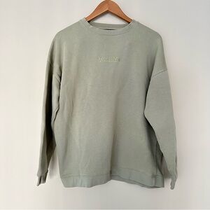 MISSGUIDED Sage Green Oversized Crewneck